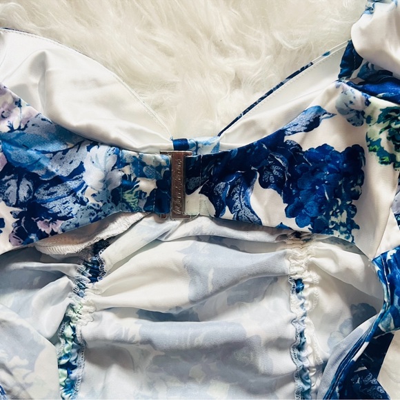 New! FOR LOVE & LEMONS Ruched Floral Bodycon Mini Dress - Picture 11 of 12